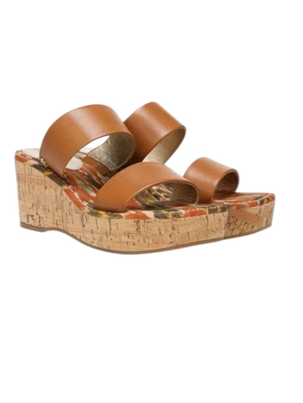 Sam Edelman Alissa Saddle Leather Cork Wedge Sandals
